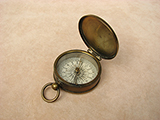 Antique Victorian brass compass signed Gregory & Co, London.